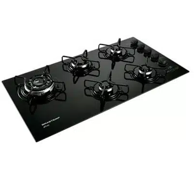 1 - Cooktop 5 Bocas a Gas BRASTEMP Ative Touch Timer