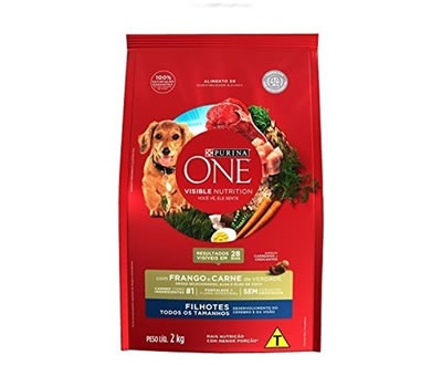 2 - Ração Super Premium para Cães filhotes PURINA ONE