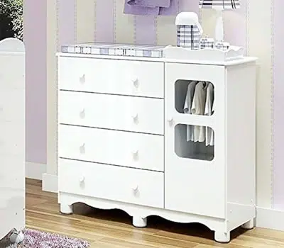 1 - Cômoda com Guarda-Roupas para Bebê Uli MÓVEIS PEROBA