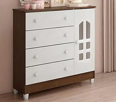 4 - Cômoda para Bebê Selena Amadeirado Rústico CAROLINA MÓVEIS