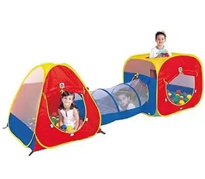 2 - Barraca Infantil 3 em 1 com 150 Bolinhas BRASKIT