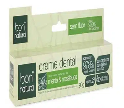 4 - Creme Dental sem Flúor BONI NATURAL Menta e Melaleuca