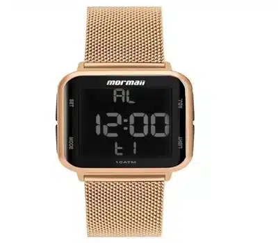 6 - Relógio Digital Feminino Digi Dourado MORMAII MO6600AF/8J