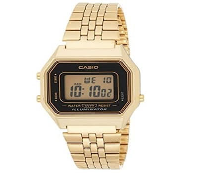 7 - Relógio Digital Feminino Dourado Vintage CASIO LA680WGA-1