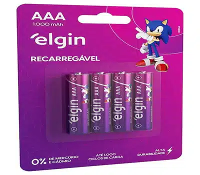 1 - Pilha Recarregável AAA ELGIN