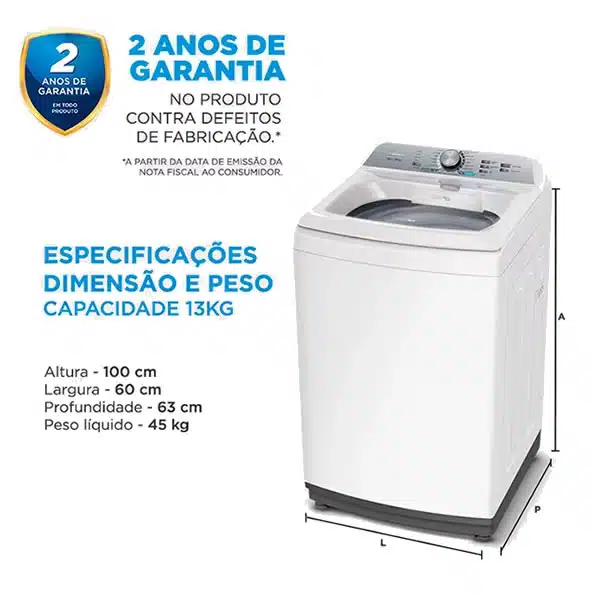 Lavora de Roupas 13Kg Midea