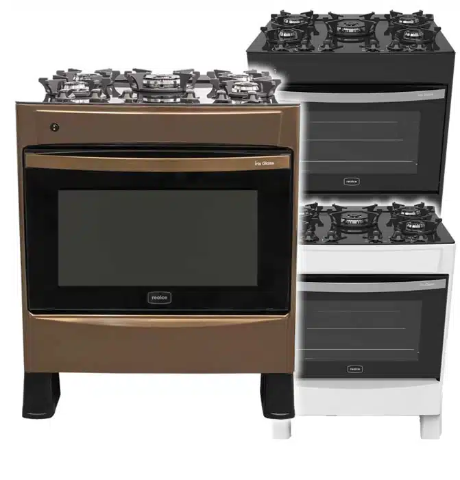 Fogão Realce Íris Glass 5Bocas
