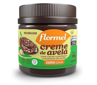 4 - Creme de Avelã com Cacau e Pedaços Crocantes de Avelã Zero Açúcar FLORMEL