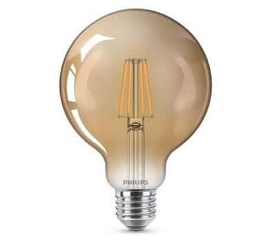 6 - Lâmpada LED 4W Filamento Luz Amarela PHILIPS