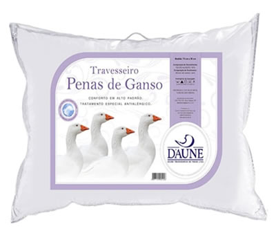 1 - DAUNE Travesseiro Penas de Ganso