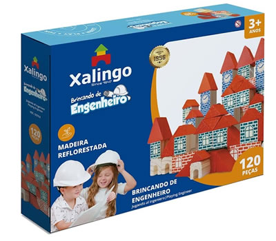 1 - XALINGO Brincando de Engenheiro Blocos de Montar 120 Peças