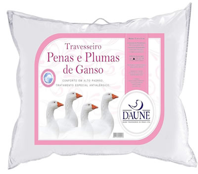 2 - DAUNE Travesseiro Penas e Plumas de Ganso