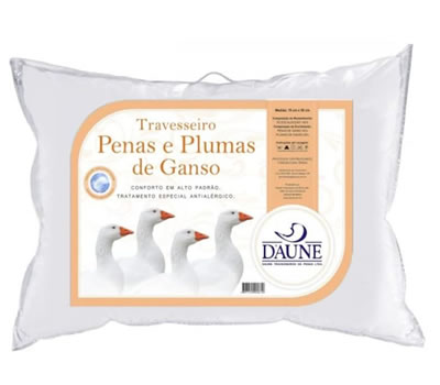 5 - DAUNE Travesseiro Penas e Plumas de Ganso