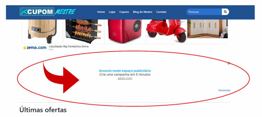 espaço publicitario cupom mestre anuncie aqui