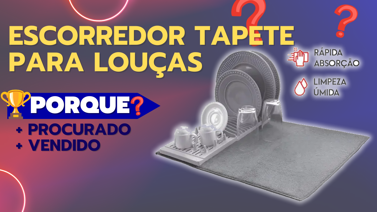 Escorredor Louças Com Tapete Microfibra