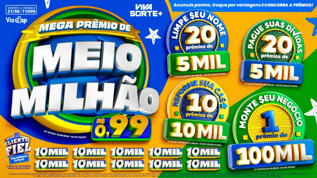 Viva Sorte Meio Milhao Junho 2026
